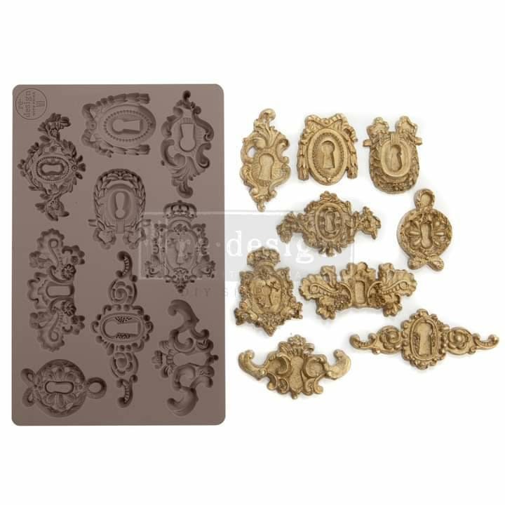 Silicone Mold - Redesign with Prima 5"x8" Silicone Decor Mould Grandeur Keyholes