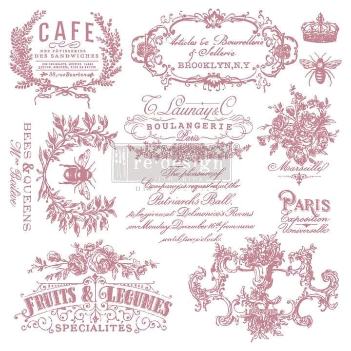 Redesign with Prima 12 x12 Clear Cling Decor Stamp - I See Paris