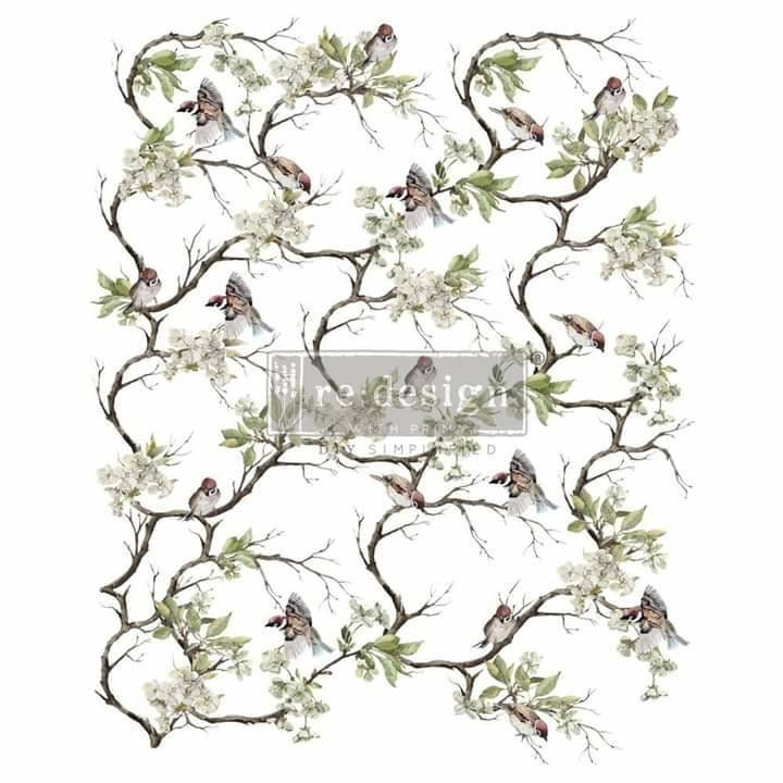 Rub on Furniture Transfer, Furniture Decal, Redesign with Prima,  Blossom Flight 25" x34" Same Day Shipping