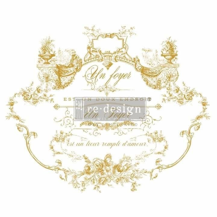 Rub on Furniture Transfer, Furniture Decal, Redesign with Prima, Gold,  Lovely Script By  25" x34"