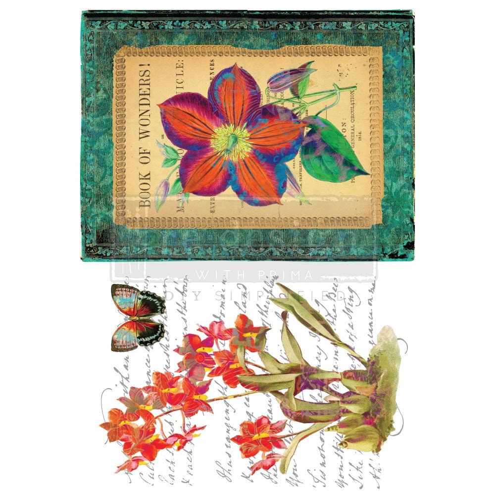 Rub on Furniture Transfer, Furniture Decal, Redesign with Prima, Wondrous Flora 22" x 32