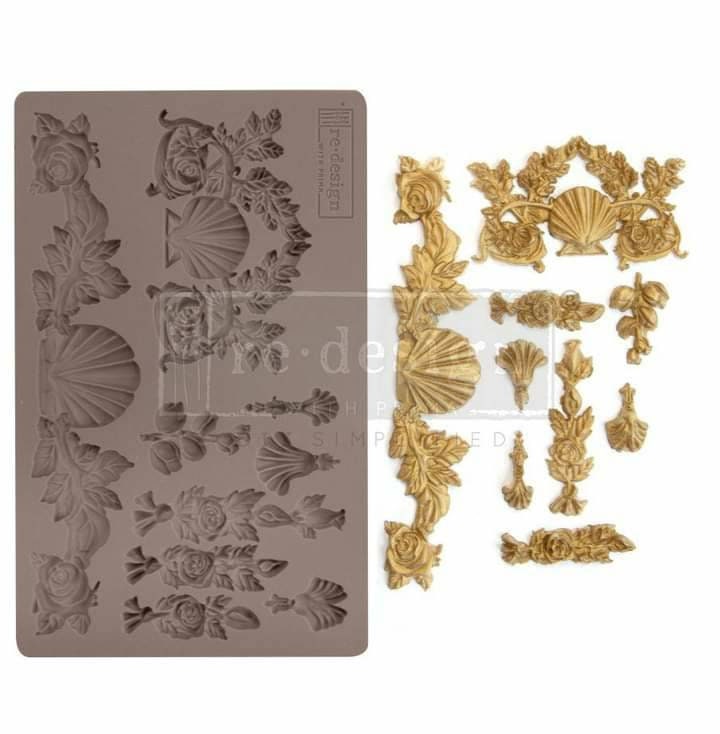 Silicone Mold - Redesign with Prima furniture Mold 5"x8" Silicone Decor Mould "SEAWASHED TREASURES"