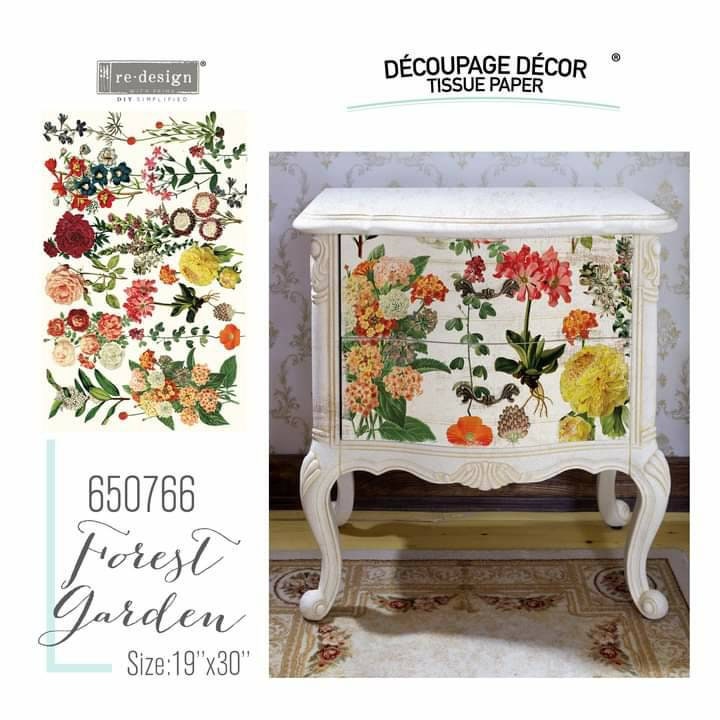 Redesign with Prima Decoupage Decor Tissue Paper Forest Garden 19"x30"