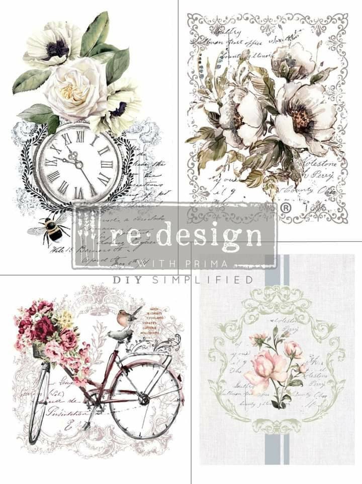 Rub on Furniture Transfer, Furniture Decal, Redesign with Prima, Bike Rides 24" x 35"