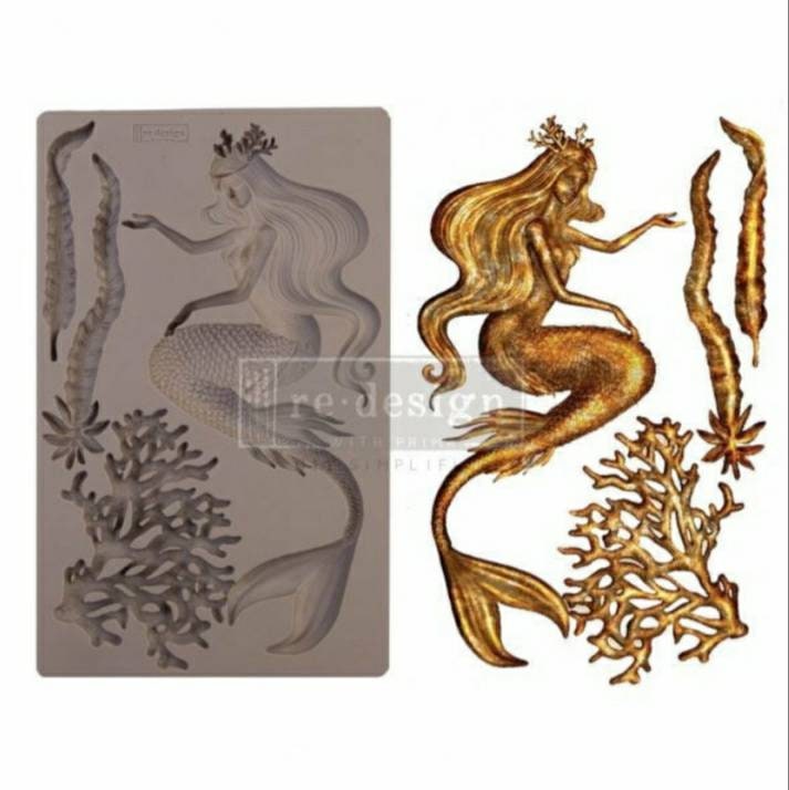 Silicone Mold - Redesign with Prima Mermaid Silicone Decor Mould Sea Maven 5"×8"