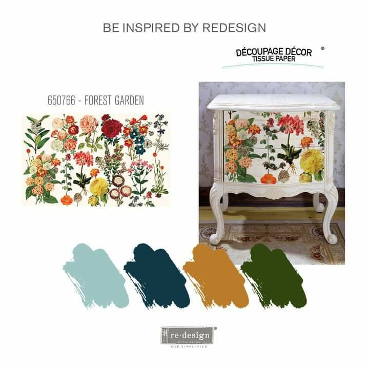 Redesign with Prima Decoupage Decor Tissue Paper Forest Garden 19"x30"