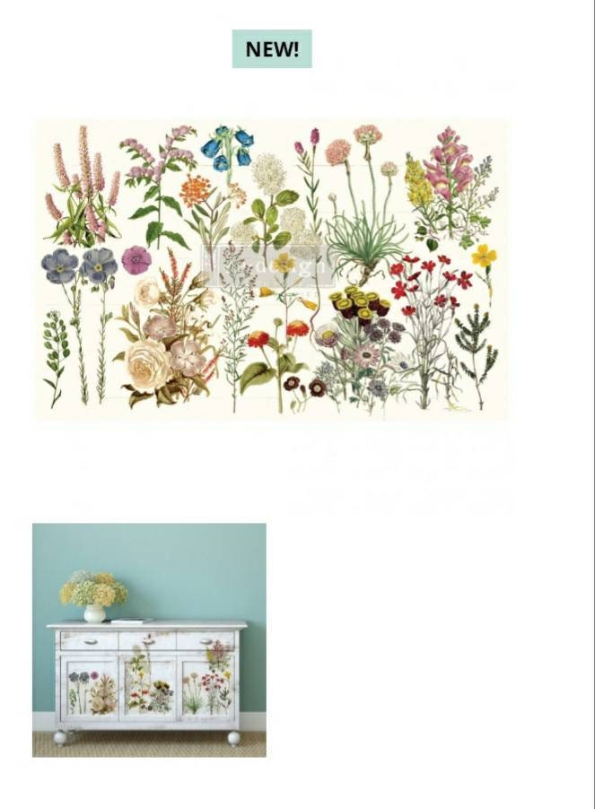 Redesign with Prima Decoupage Decor tissue Paper Wild Herbs 19"x30"