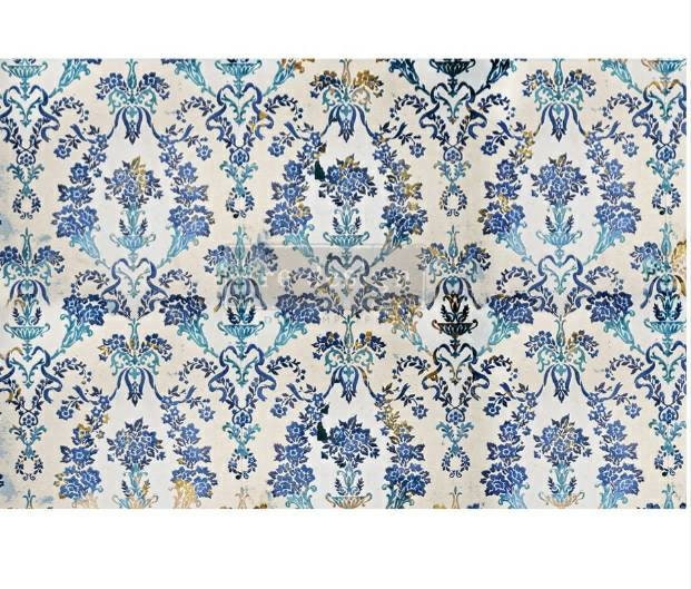 Redesign with Prima Decoupage Decor tissue Paper Cobalt Florish 19"x30"