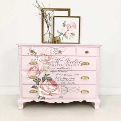 Rub on French Furniture Transfer, Paris Floral Furniture Decal, Redesign with Prima, Chatellerault24" x 31.5"