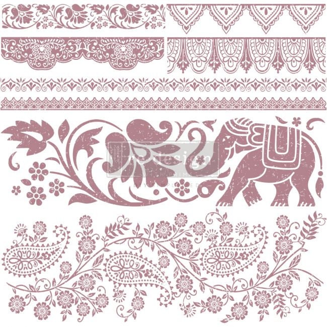 New! Bohemian Dreamer - Redesign with Prima 12 x12 Clear Cling Decor Stamp -