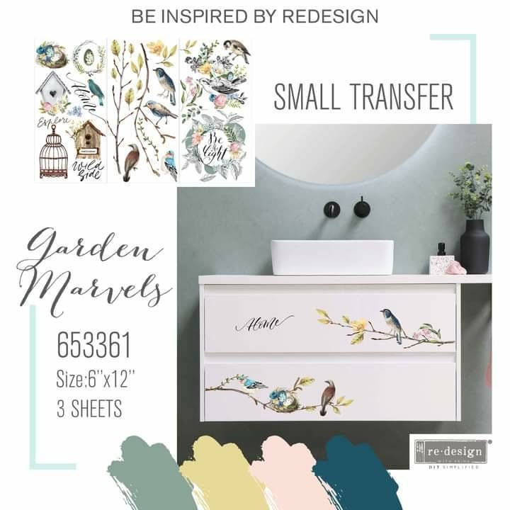 New - Garden Marvels - Redesign with Prima - Rub on Furniture Small Transfer decal