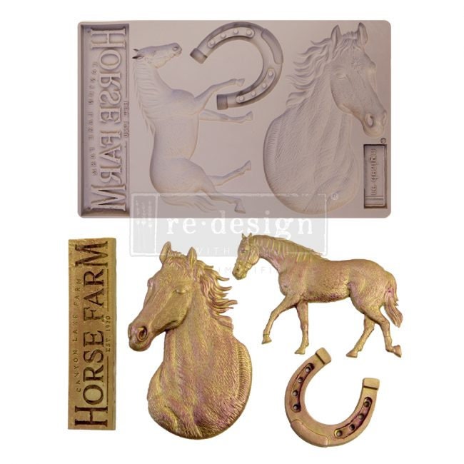 Silicone Mold - New! Majesty Beauty - Redesign with Prima Horse mold 5"x8" Silicone Equestrian Decor Mould