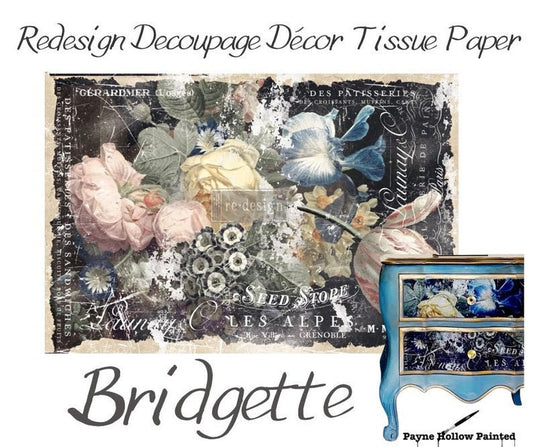 Redesign with Prima Floral Decoupage Decor tissue Paper Bridgette 19"x30"