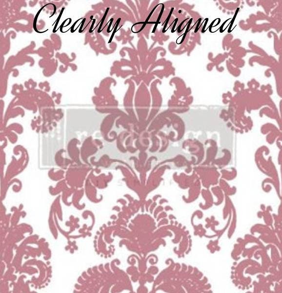 New! Stamped Damask - Redesign with Prima 12 x12 Clear Cling Decor Stamp -