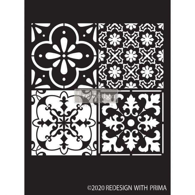 Redesign with Prima Reusable Furniture Decor Stencil Coastal Tile 13.5"x 9"