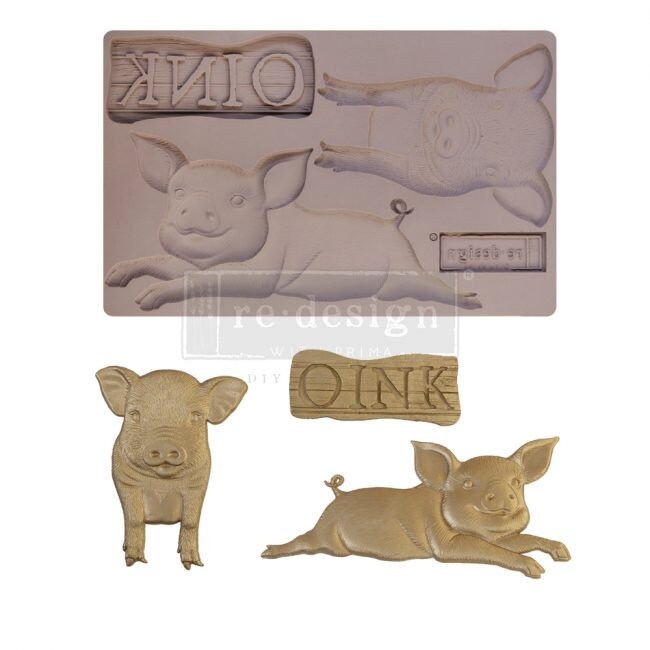 Silicone Mold - New! Farm Friends - Redesign with Prima mold 5"x8" Silicone Decor Mould