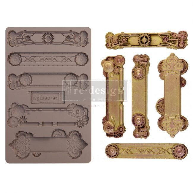 Silicone Mold - Redesign with Prima 5"x8" Silicone Decor Mould - Steampunk Plates -