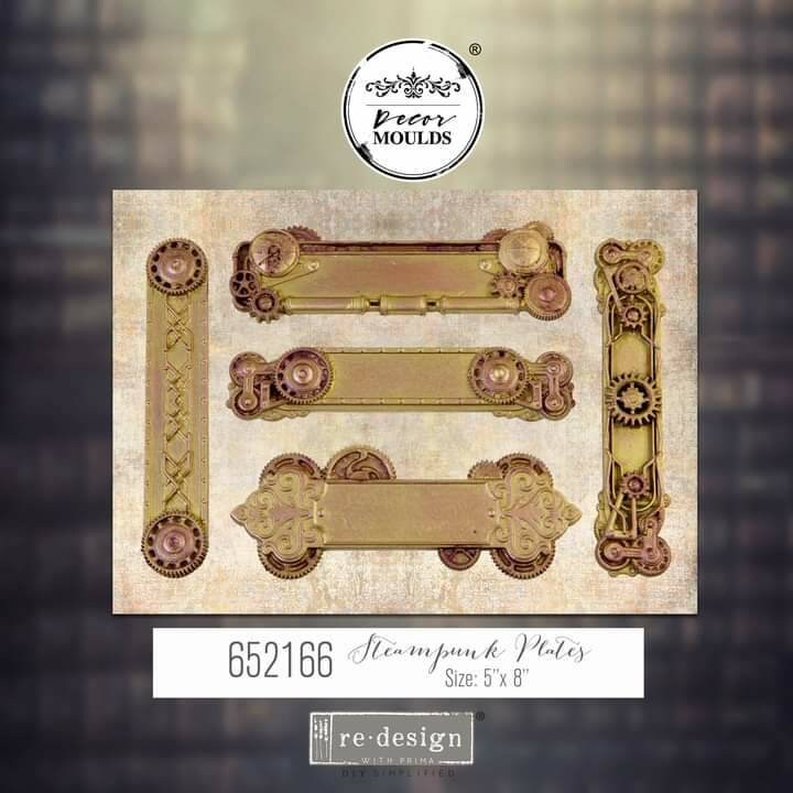 Silicone Mold - Redesign with Prima 5"x8" Silicone Decor Mould - Steampunk Plates -