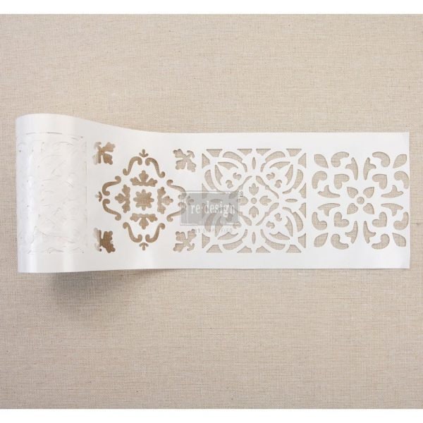 Redesign with Prima - Reusable Furniture Stick and Style Decor Stencil Roll - CASA BLANCA TILE 4" x 15 yards