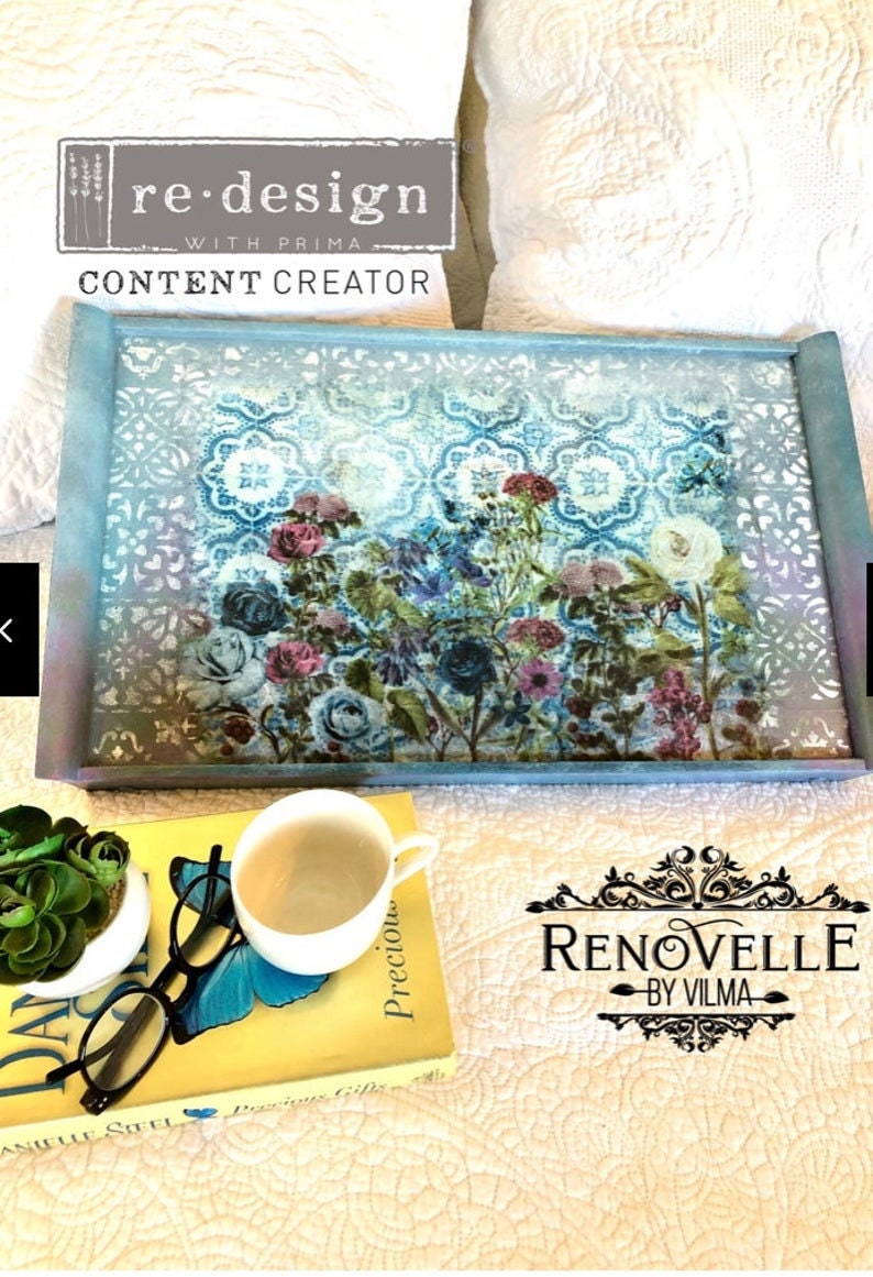 Redesign with Prima Decoupage Decor Rice Paper Moonlight Garden 11.5"x16.25"