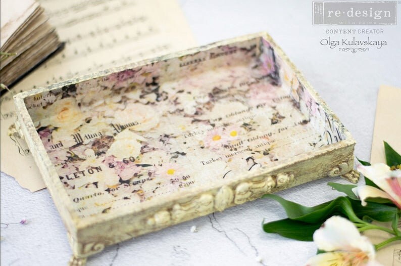 Redesign with Prima Decoupage Floral Decor Rice Paper Floral & Dream 11.5"x16.25"