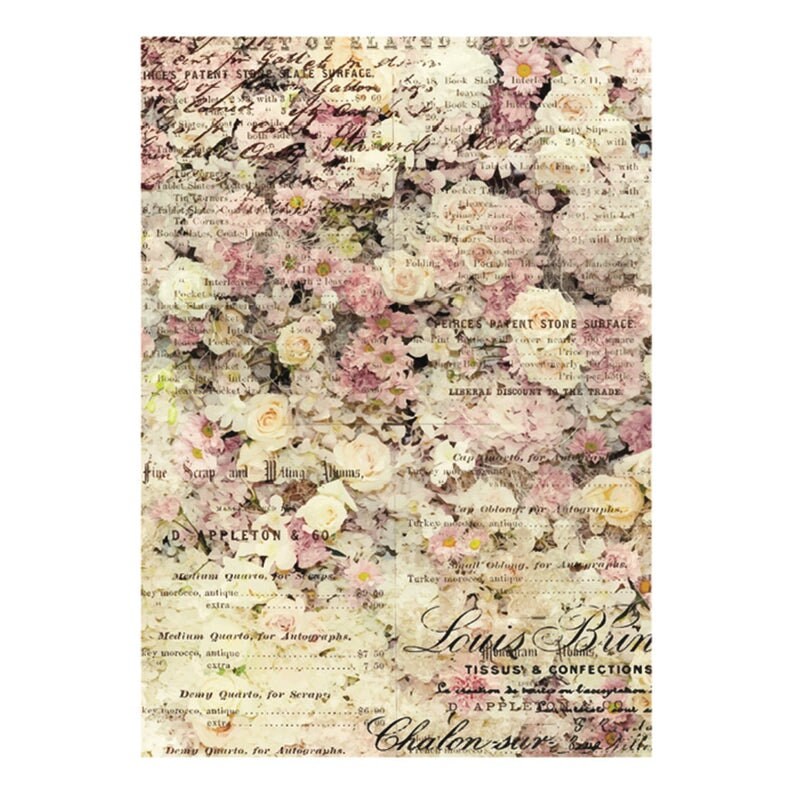 Redesign with Prima Decoupage Floral Decor Rice Paper Floral & Dream 11.5"x16.25"