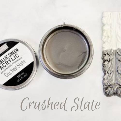 New! Metallic Sheen Acrylic Paint - CRUSHED SLATE- Re-Design with Prima - for Furniture, Decor, Art Stenciling Silk Screening and More