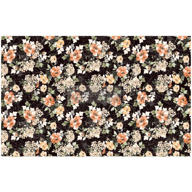 Redesign with Prima Floral Decoupage Decor tissue Paper Midnight Amber 19"x30"