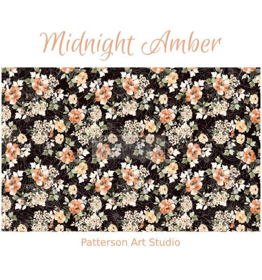 Redesign with Prima Floral Decoupage Decor tissue Paper Midnight Amber 19"x30"