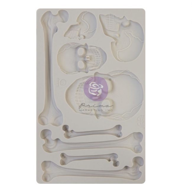 Redesign with Prima - Finnabair Imaginariam - Silicone Mould - SKULL & BONES - 5" X8"