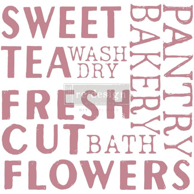 New! SWEET TEA - Redesign with Prima 12 x12 Clear Cling Decor Stamp