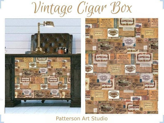 Rub on Furniture Transfer, Furniture Decal, Redesign with Prima, Vintage Cigar Box 22" x32"