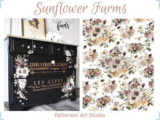 Rub on Furniture Transfer, Furniture Decal, Redesign with Prima,  Sunflower Farms 23" x30"