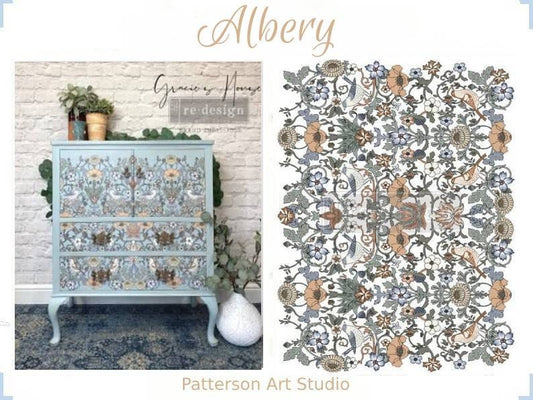 New! Rub on Furniture Transfer, Furniture Decal, Redesign with Prima Floral , Albery 24" x35"