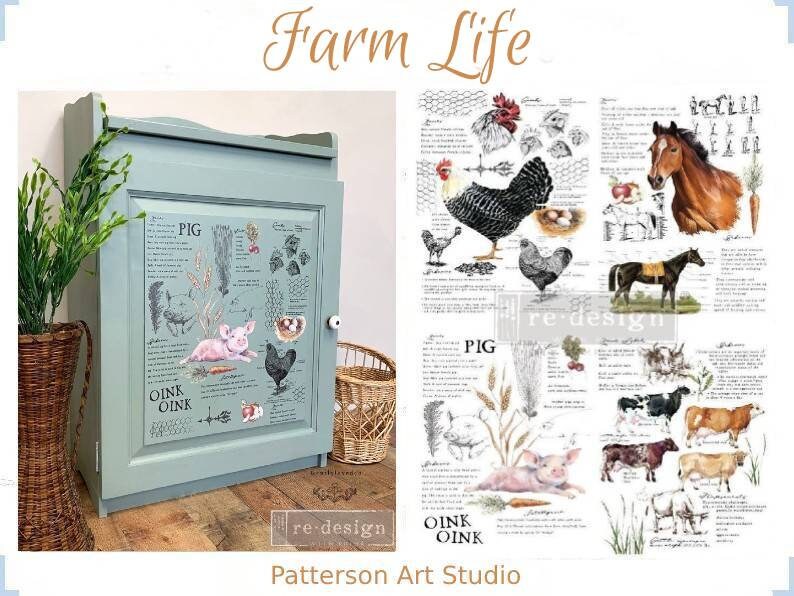 Rub on Furniture Transfer, Farmhouse Decal, Redesign with Prima, Farm Life 24" x35"