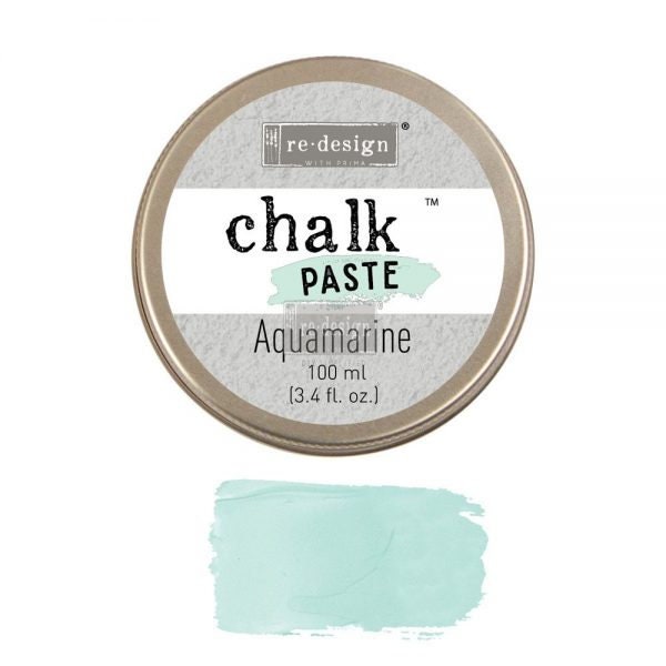 Chalk Paste - AQUAMARINE - Re-Design with Prima - for Stenciling  Silk Screening and More 3.4 fl. oz.