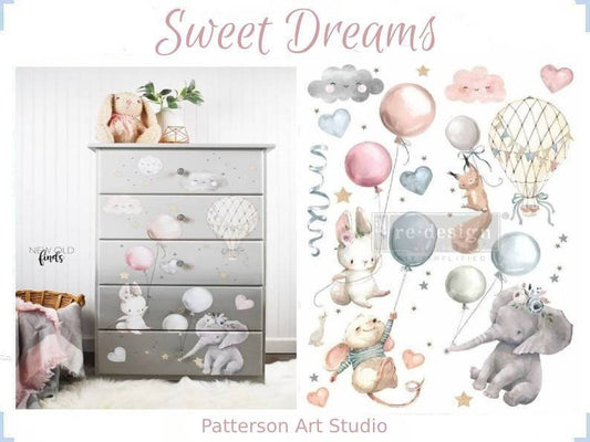 Rub on Furniture Transfer, Furniture Decal, Redesign with Prima, Sweet Dreams 24" x35"