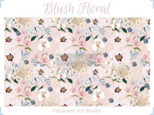 New! Redesign with Prima Decoupage Decor Tissue Paper Blush Floral 19"x30" Cottage Core Design