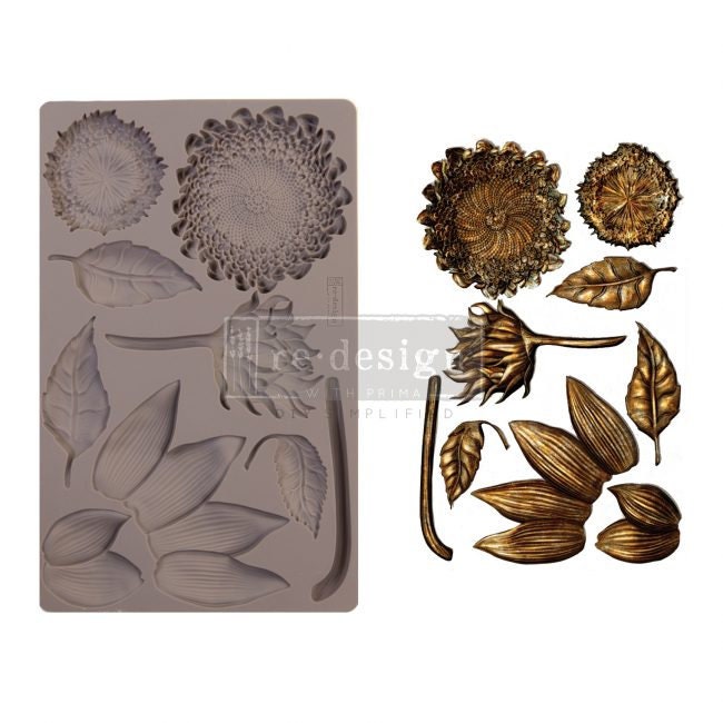 SUNFLOWER - Silicone Mold - FOREST TREASURES  - Redesign with Prima - 5"x8" Mould