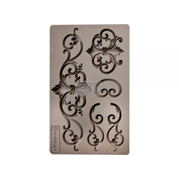 Silicone Mold - TILLDEN FLOURISH - Redesign with Prima - Accent Scroll  5"x8" Mould