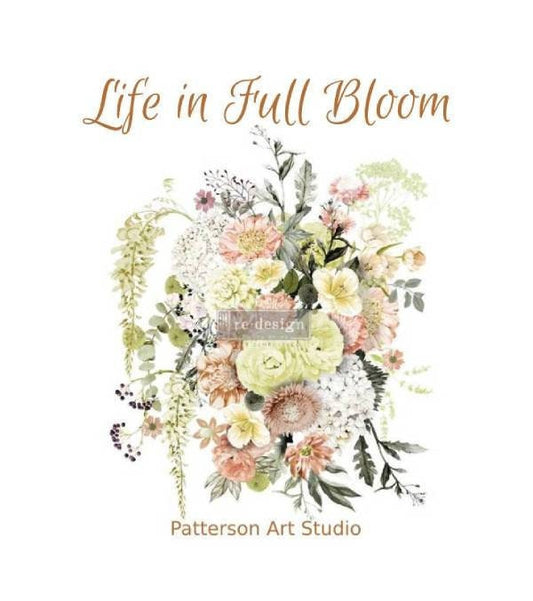Rub on Floral Furniture Transfer, Furniture Decal, Redesign with Prima , Life In Full Bloom 24" x35"