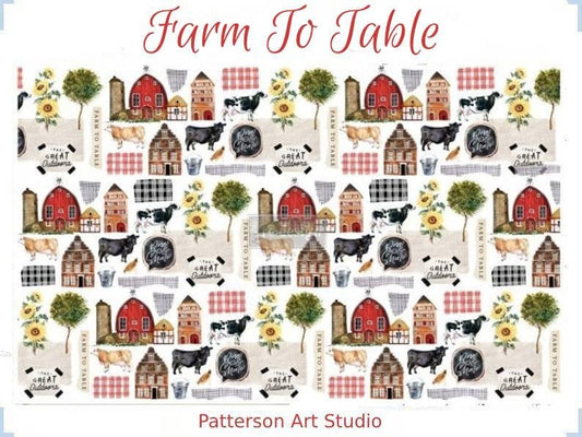 Redesign with Prima Decoupage Decor Tissue Paper - FARM TO TABLE 19"x30 -