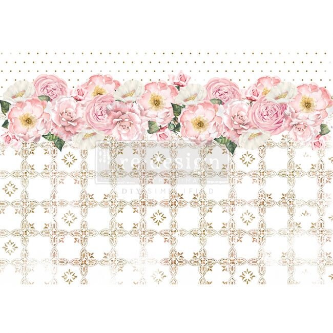 Redesign with Prima Decoupage Decor Rice Paper - TRANQUIL BLOOM 11.5"x16.25"