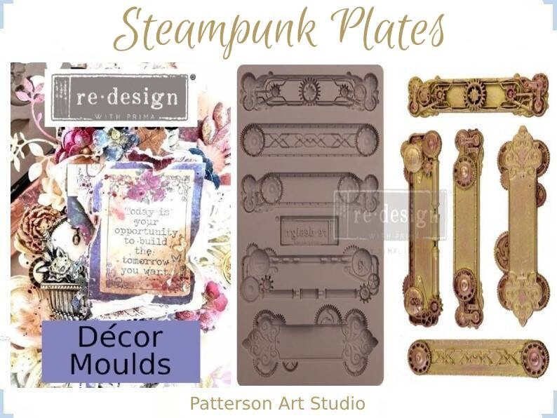 Silicone Mold - Redesign with Prima 5"x8" Silicone Decor Mould - Steampunk Plates -