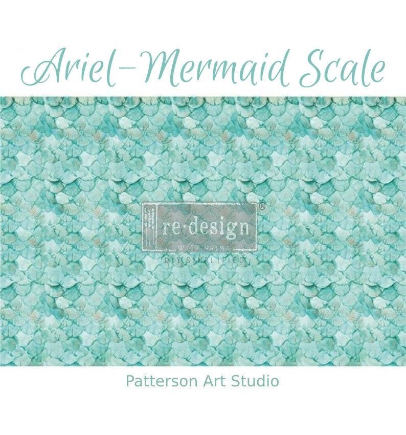 Redesign with Prima Mermaid Scale Decoupage Decor tissue Paper Ariel 19"x30"