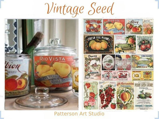 Rub on Furniture Transfer, Furniture Decal, Redesign with Prima, Vintage Seed 25" x34"