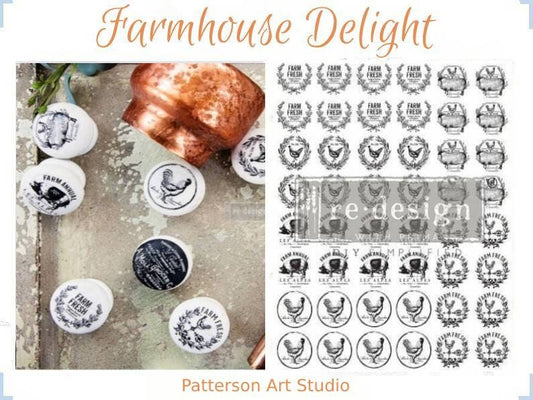 Rub on Knob Transfer, Furnitue Knob Decal, Redesign with Prima, Farmhouse Delight 9"×11"