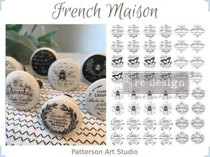 Rub on Knob Transfer, Furnitue Knob Decal, Redesign with Prima,  French Maison 9"×11"