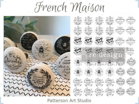 Rub on Knob Transfer, Furnitue Knob Decal, Redesign with Prima, French Maison 9"×11"