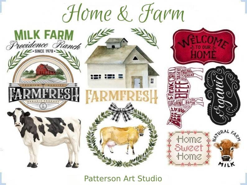 New - HOME & FARM - Redesign with Prima - Rub on Small Farmhouse Transfer for Furniture or Decor